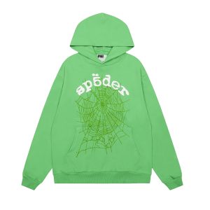 Sp5der Green Spider Web Pullover Hoodie