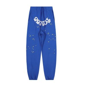 Sp5der Blue Star Print Jogger Pants