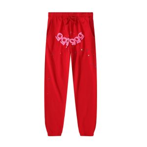 Sp5der Red Logo Graphic Jogger Sweatpants