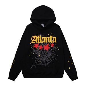 Sp5der Atlanta Web Print Black Pullover Hoodie