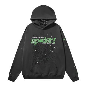 Sp5der Black Spider Web Pullover Hoodie Streetwear