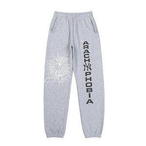 Sp5der Arachophobia Gray Spider Web Jogger Pants