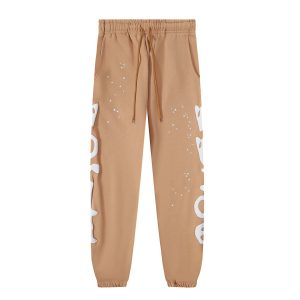 Sp5der Tan Graphic Jogger Pants Streetwear