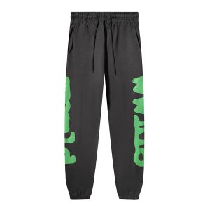 Sp5der Black Green Logo Print Jogger Pants