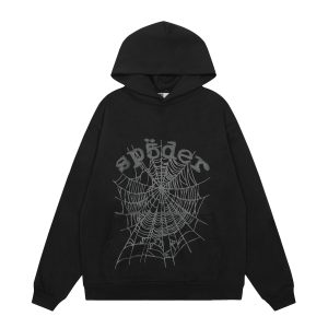 Sp5der Black Spider Web Graphic Hoodie