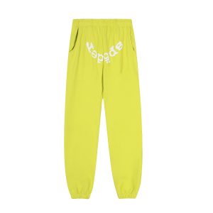 Sp5der Neon Yellow Logo Jogger Pants