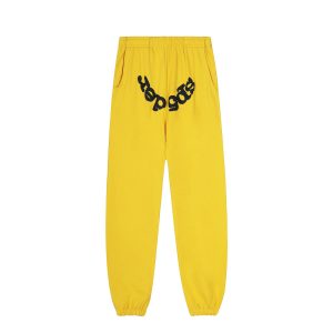 Sp5der Yellow Graphic Jogger Pants