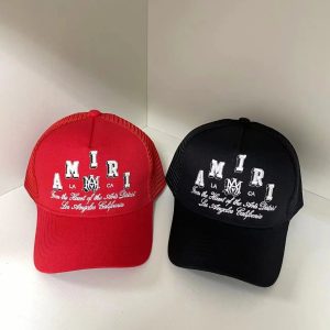 Amiri Logo Embroidered Baseball Cap Mesh Trucker Hat