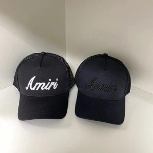 Amiri Black Embroidered Logo Baseball Cap Casual Streetwear