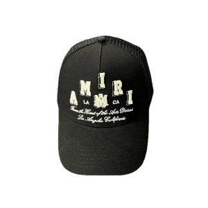 Black AMIRI Embroidered Baseball Cap Streetwear Hat