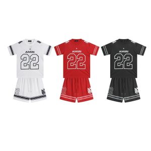 Amiri 22 Jersey T-Shirt Shorts Set Mens Sportswear