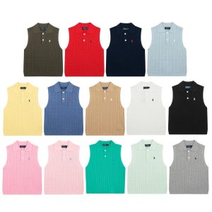 Ralph Lauren Sleeveless Cable Knit Polo Sweater Vest