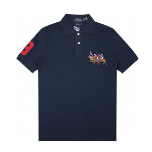 Ralph Lauren Navy Polo Bear Embroidered Cotton Polo Shirt