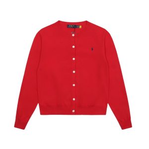 Ralph Lauren Red Button Front Cardigan Sweater