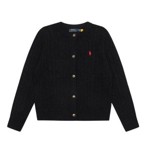 Polo Ralph Lauren Black Cable Knit Button Cardigan