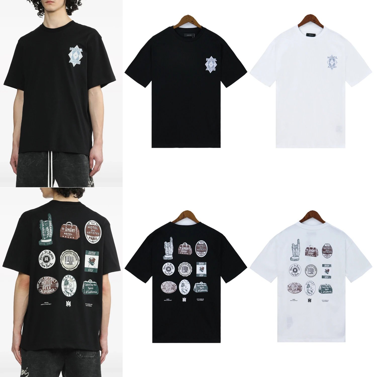Amiri Graphic Logo Cotton T-Shirt Black White - Buy at OopBuy