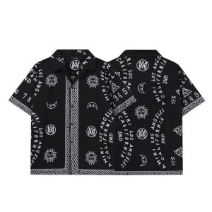 Amiri Black Logo Print Short Sleeve Shirt