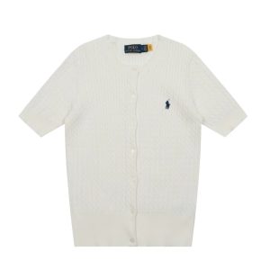 Polo Ralph Lauren Ivory Cable Knit Short Sleeve Cardigan