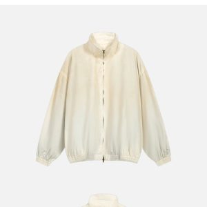 Acne Studios Cream Zip Up Stand Collar Windbreaker