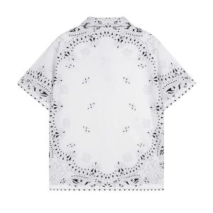 Amiri Men’s White Paisley Lace Short Sleeve Shirt