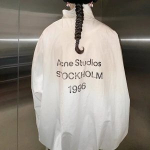 Acne Studios White Stockholm Logo Windbreaker Jacket