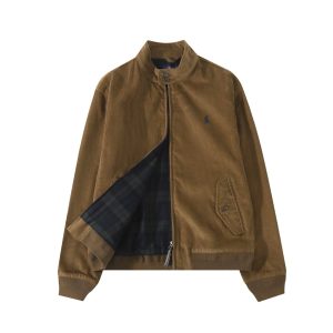 Ralph Lauren Brown Plaid Lined Harrington Jacket