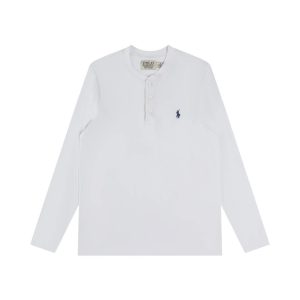 Ralph Lauren Men’s White Long Sleeve Henley T-Shirt