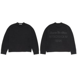 Acne Studios Black Logo Sweater Pullover Knitwear