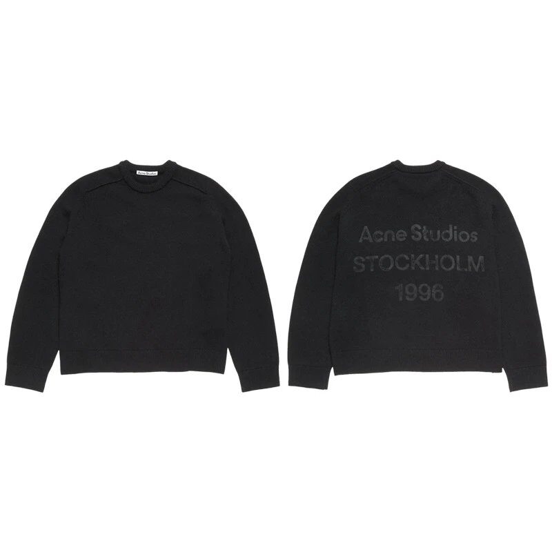 Acne Studios Black Logo Sweater Pullover Knitwear - Buy at OopBuy
