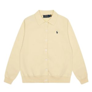 Ralph Lauren Polo Beige Collared Button Knit Cardigan