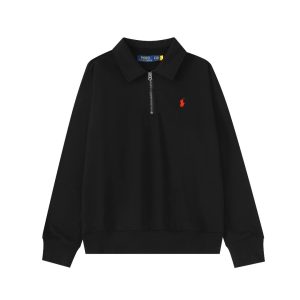 Ralph Lauren Men’s Black Quarter-Zip Polo Sweater