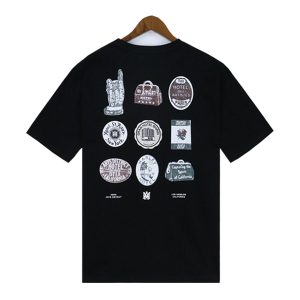 Amiri Graphic Print Black Cotton T-Shirt Mens Wear