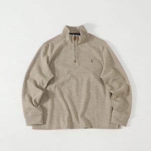 Ralph Lauren Men’s Beige Quarter-Zip Pullover Sweater