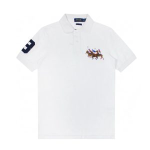 Ralph Lauren White Polo Shirt 3 Logo Short Sleeve