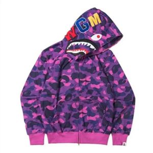 BAPE Purple Camo Shark Full Zip Hoodie