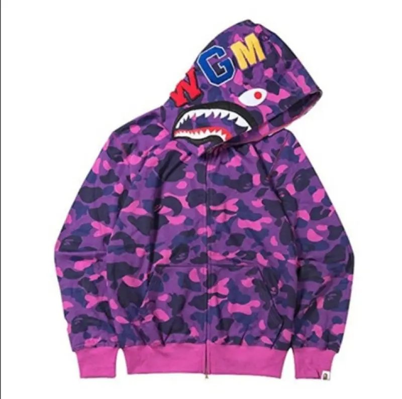 A Bathing Ape BAPE Purple Camo Shark Full Zip Hoodie - Buy at OopBuy