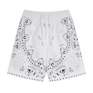 Amiri White Bandana Paisley Print Drawstring Shorts