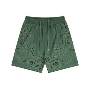 Amiri Green Paisley Bandana Drawstring Shorts