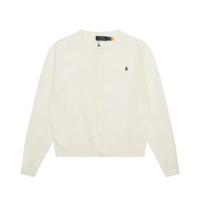 Ralph Lauren Cream Knit Button Front Cardigan Sweater