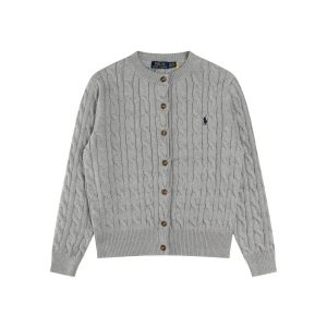 Ralph Lauren Gray Cable Knit Button Cardigan Sweater
