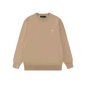 Ralph Lauren Men’s Beige Crewneck Cotton Sweater