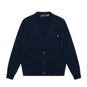 Ralph Lauren Men’s Navy Cable Knit Button Cardigan