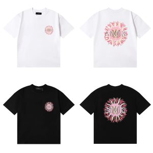Amiri Floral Logo Print T-Shirt White Black