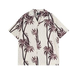 Amiri Palm Tree Print Button Up Hawaiian Shirt