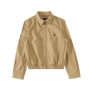 Ralph Lauren Beige Lightweight Polo Logo Zip Jacket
