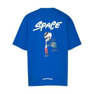 Chrome Hearts Blue Space Cartoon Print T-Shirt