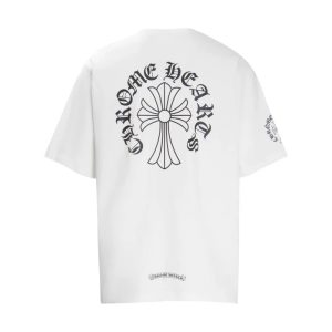 Chrome Hearts White Cross Logo Graphic T-Shirt