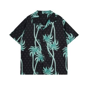 Amiri Black Palm Print Short Sleeve Shirt