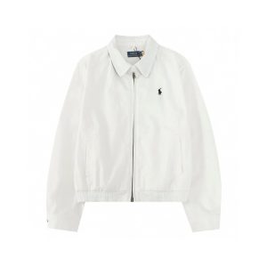 Ralph Lauren White Zip-Up Collared Jacket