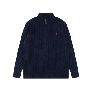 Ralph Lauren Men’s Navy Cable Knit Quarter Zip Sweater